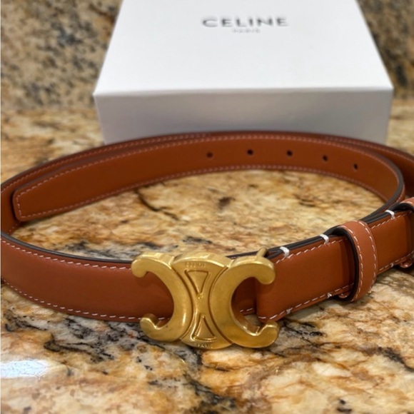 inspired Accessories - Tan Belt with Gold Buckle